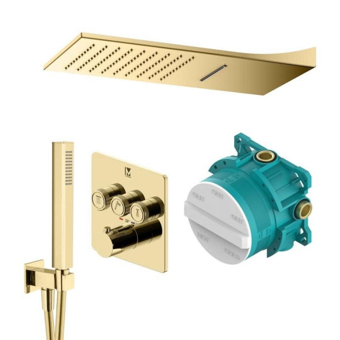 Built-in thermostatic shower set MARINER Eden B, Gold