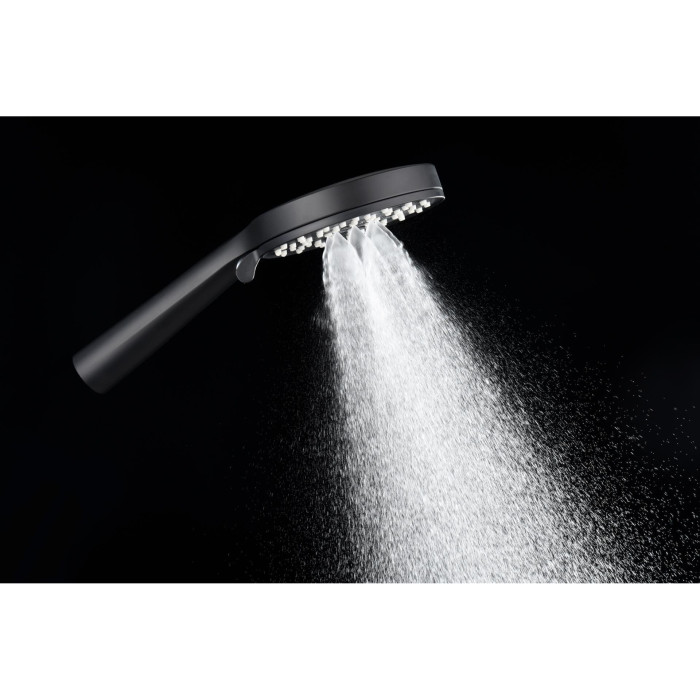 Thermostatic shower system EU 228 mm, 3jet, matte black