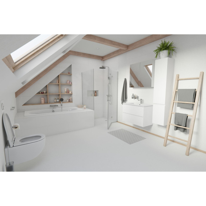 Potinkamais universālais tualeta (WC) rāmju komplekts EU (4 in 1) + piekārts tualets EU Round W2 Rimless ar plānu Soft Close vāk
