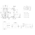 Potinkamais universālais tualeta (WC) rāmja komplekts EU (4 in 1) + piekārtais tualets EU Round W3 Rimless ar plānu Soft Close v