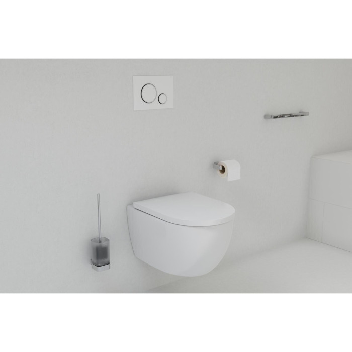 Pakabināms tualetes pods EU Round W5 Rimless ar Soft close vāku