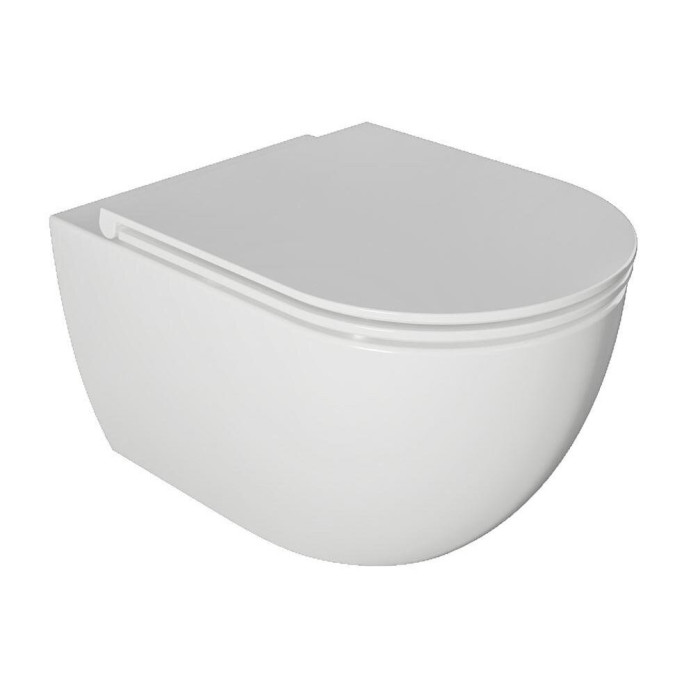Pakabināms tualetes pods EU Round W6 Rimless ar Soft close vāku