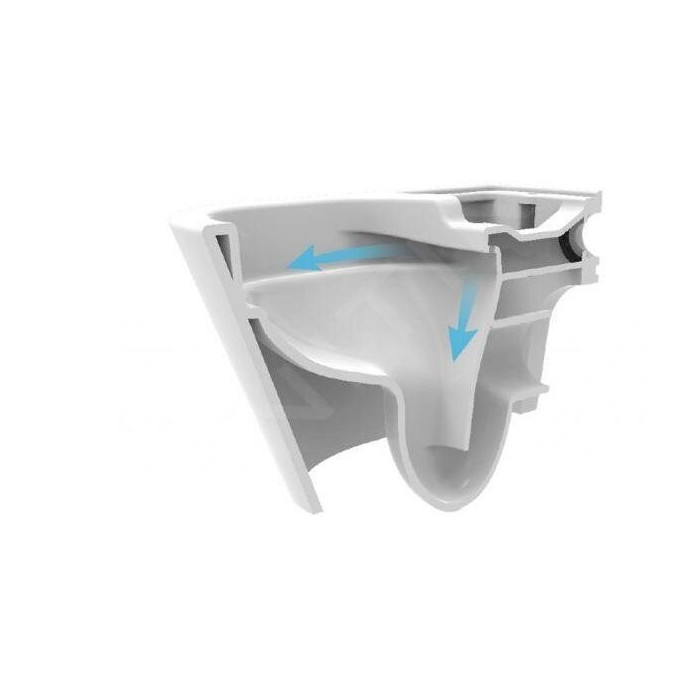 Pakabināms tualetes pods EU Round Compact W7 Rimless ar Soft close vāku