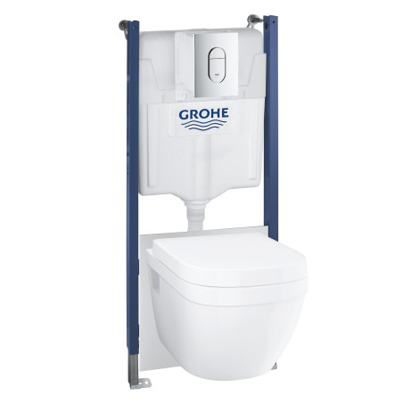 Комплект инсталляции и унитаза GROHE Euro Ceramic Solido 5 в 1, 39700000
