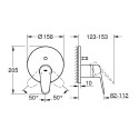 Potinkinis vannas-dušš maisītājs GROHE Eurodisc Cosmopolitan 2 izejas, hroms, 24056002