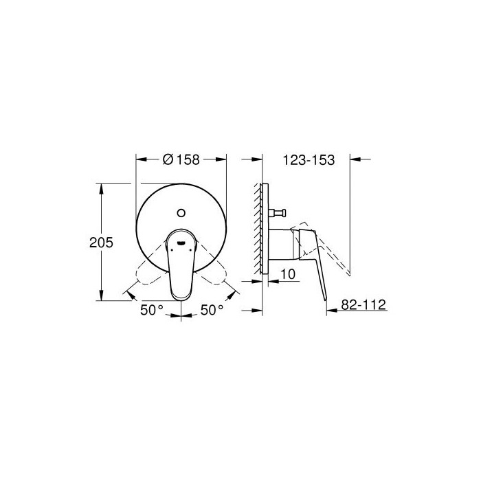 Potinkinis vannas-dušš maisītājs GROHE Eurodisc Cosmopolitan 2 izejas, hroms, 24056002