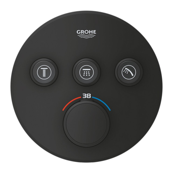 Potinkinis termostatiskais dušš maisītājs GROHE Grohtherm SmartControl 3 izejas, phantom black, 29508KF0