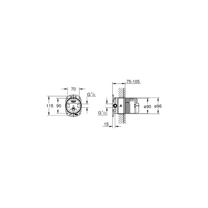 Concealed box shower head GROHE Rainshower, 26484000