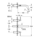 Встраиваемый смеситель для раковины GROHE Atrio 180 мм, 20662000