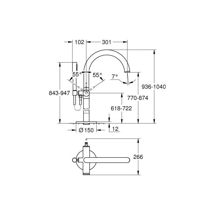 Смеситель для ванны GROHE Atrio, 24368000
