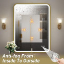 Mirror with LED lighting 60 x 80 cm with a brushed gold frame