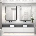 Spogulis ar LED skatījumu 60 x 80 cm no melna-matēta rāmja
