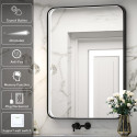 Spogulis ar LED skatījumu 60 x 80 cm no melna-matēta rāmja
