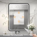 Mirror with LED lighting 60 x 80 cm with black-matte frame
