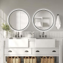 Mirror with LED stars 60 x 60 cm with black-matte frame