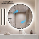 Mirror with LED stars 80 x 80 cm with black-matte frame