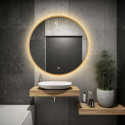 Spogulis ar LED apgaismojumu 60 x 60 cm no bruņota zelta rāmjiem