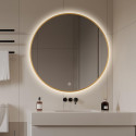 Spogulis ar LED apgaismojumu 60 x 60 cm no bruņota zelta rāmjiem