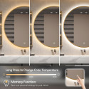 Mirror with LED lighting 60 x 60 cm from brushed gold frames