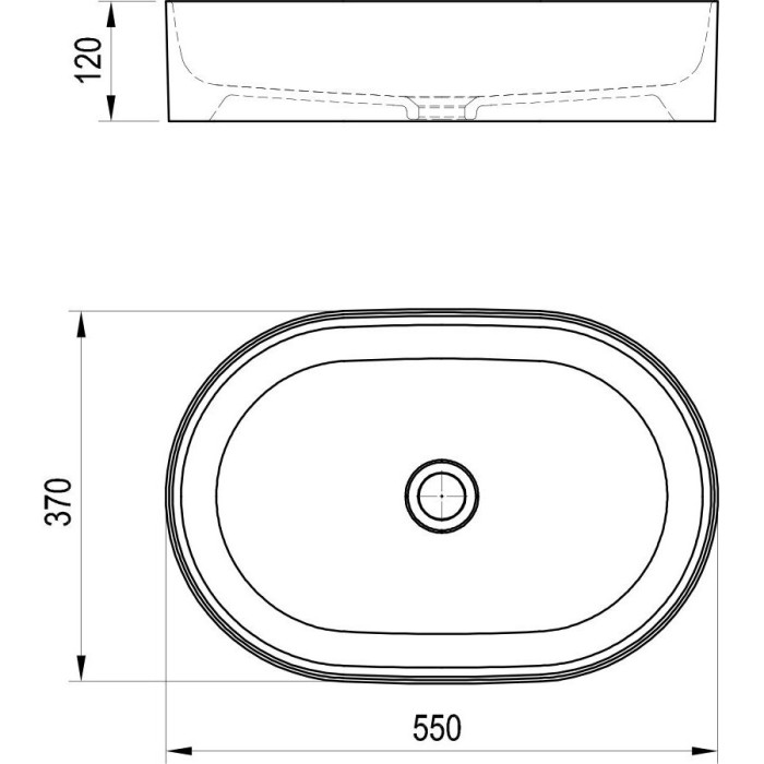 Izlietne RAVAK Ceramik Slim O, 550 x 370 mm, XJX01155001