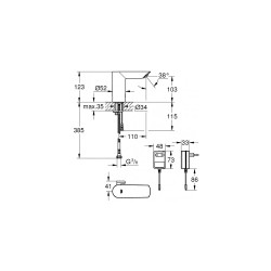 Бесконтактный смеситель для раковины GROHE Bau Cosmopolitan E, 36453000