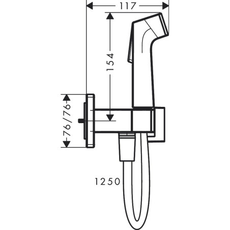 Встраиваемый биде набор для душа HANSGROHE Square 1jet, 29233000