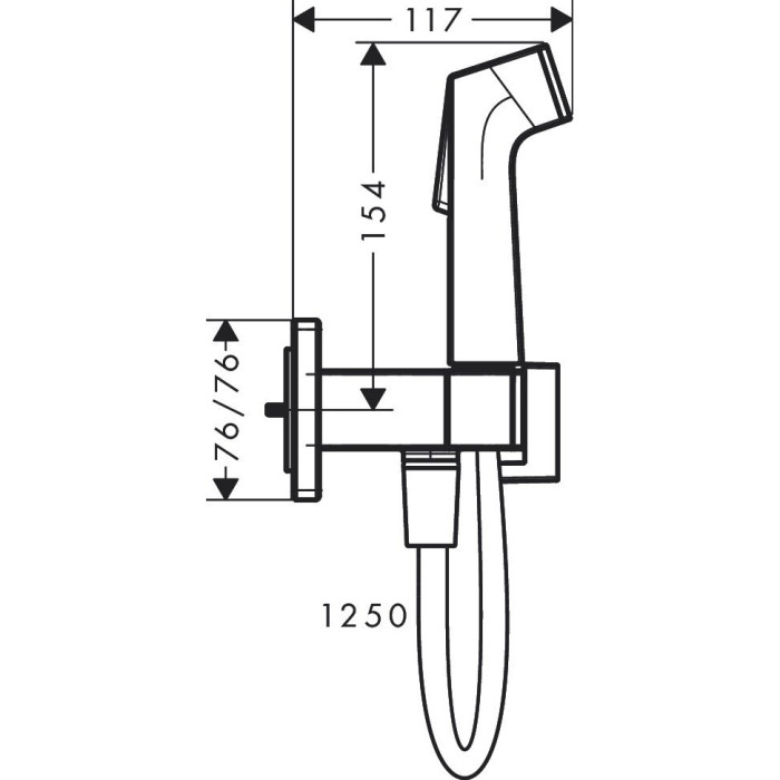 Potinkinis bidē dešelio komplekts HANSGROHE Square 1jet, 29233670