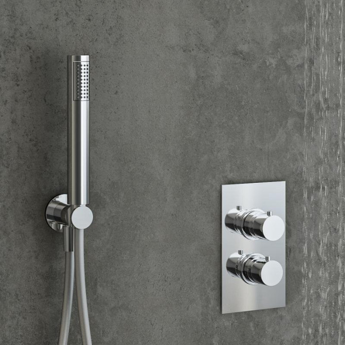 Built-in thermostatic shower set with wall holder MARINER Logica kit 2, chrome