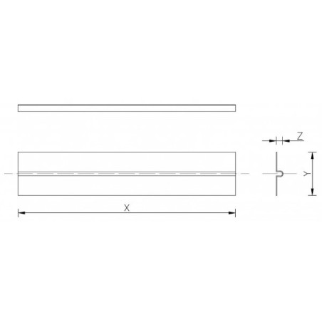 Alumīnija plāksne ar vienu rievu MEPAfloor 16-17 mm (150-1000) / 0,40 mm
