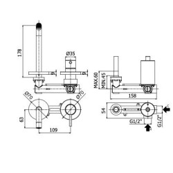 Встраиваемый смеситель для раковины PAFFONI Light, LIG105BO70
