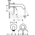 Built-in sink mixer HANSGROHE Tecturis S 165 mm, black-matt, 73350670