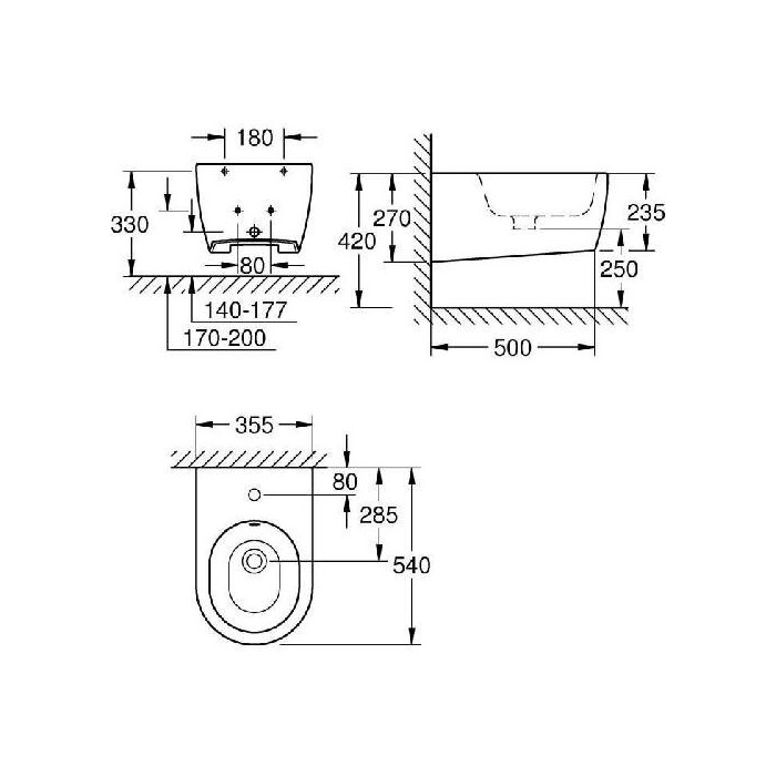 Подвесной биде GROHE Essence, 3957400H
