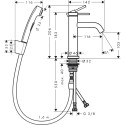 Sink mixer with hand shower HANSGROHE Tecturis S, 73211670