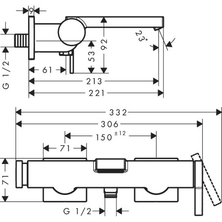 Vannas maisītājs HANSGROHE Tecturis E, 73420670
