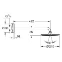 Стационарная душевая насадка с держателем GROHE Rainshower Cosmopolitan 210, 26171000