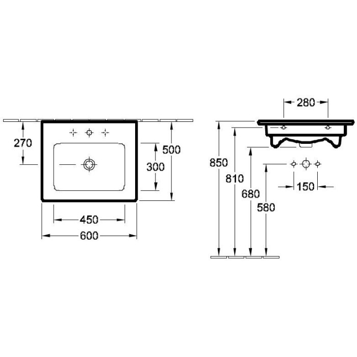 VILLEROY & BOCH Venticello sink 600 x 500 mm