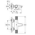 Термостатический смеситель для ванны - душ GROHE Grohtherm 1000 Performance, 34830000