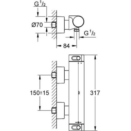 Termostata maisītājs dušai GROHE Grohtherm 2000, 34169001