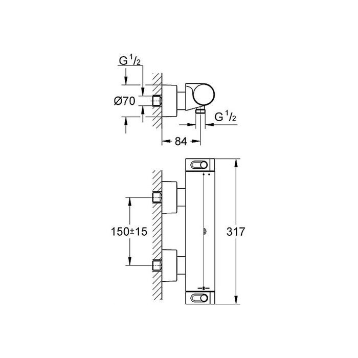 Termostata maisītājs dušai GROHE Grohtherm 2000, 34169001