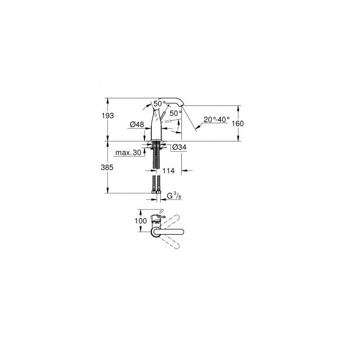 GROHE Essence M Sink Mixer, 24176KF1