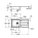 Нержавеющая стальная раковина GROHE K500, 31563SD1