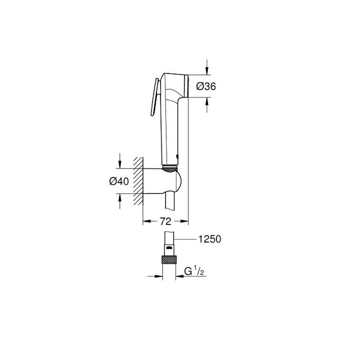 GROHE Tempesta-F shower set, brushed hard graphite, 27513AL1