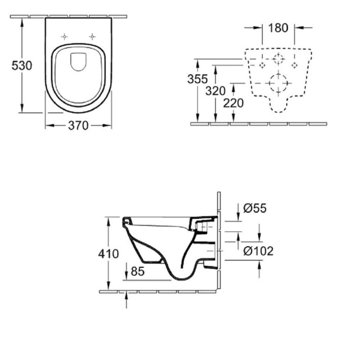 Подвесной унитаз VILLEROY & BOCH Architectura, Rimless с покрытием Ceramic plus, 4694HRR1