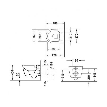 Pakabināms tualetes pods DURAVIT Me by Starck Compact Rimless ar Soft close vāku, 45300900A1