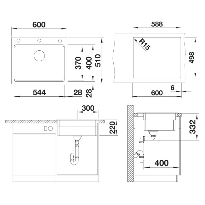 The sink BLANCO Etagon 6 Black Edition, 526339 is installed above the countertop.
