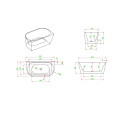 Acrylic bathtub MEPA Free Slim C, 140 x 75 cm