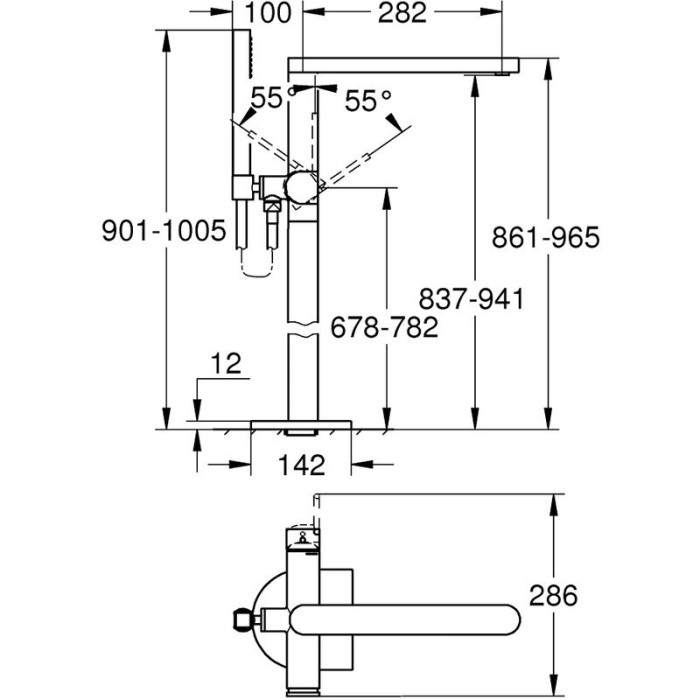 Grindinis vannas maisītājs GROHE Plus, 23846DC3