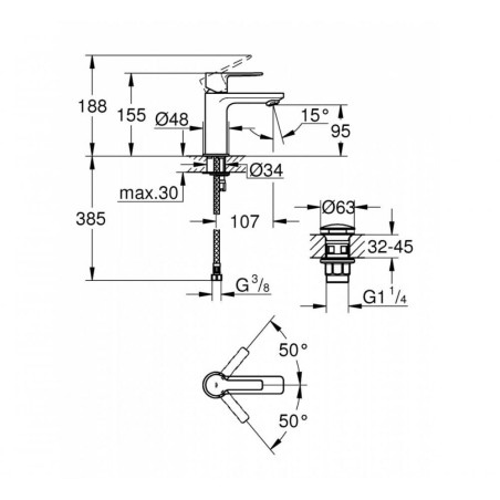 Смеситель для раковины GROHE Lineare XS-Size, 23791001