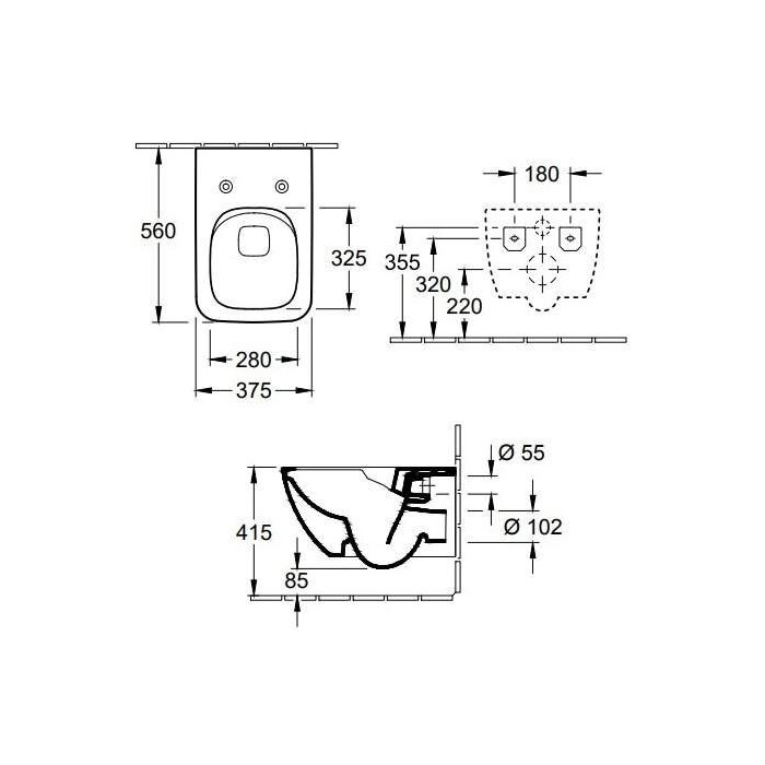 Pakabināms tualetes pods VILLEROY & BOCH Collaro Direct Flush WC ar Soft-close vāku, 4626HS01