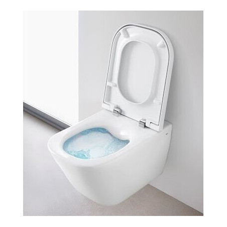 Pakabināms WC pods ROCA The Gap Rimless ar lēni nolaižamu vāku